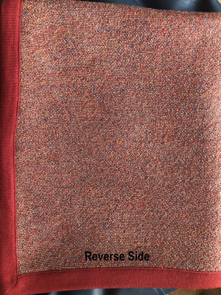 Jacquard Red/Orange Pattern in Merino Wool