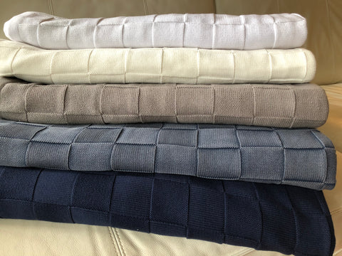 Box Knit Organic Cotton Blankets