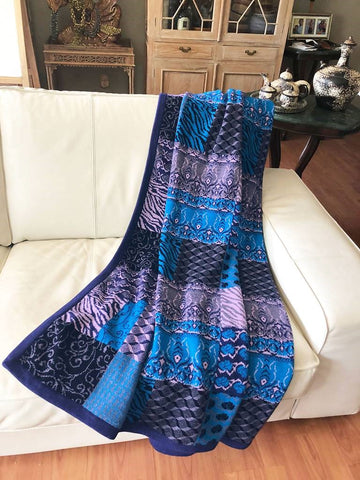 Jacquard Turquoise Pattern in Merino Wool